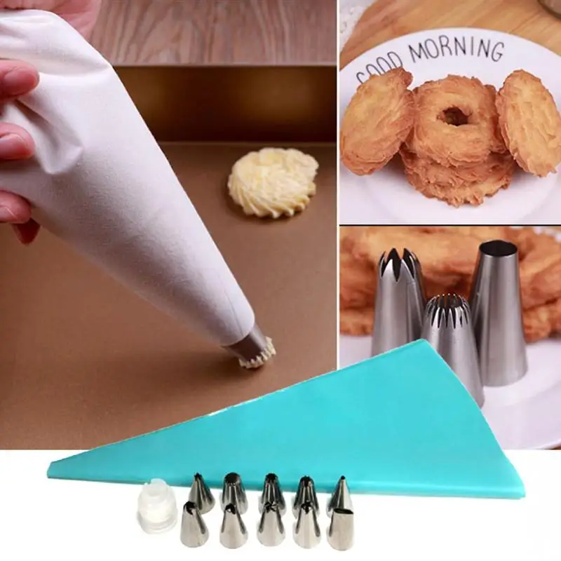 12PCS/Set Silicone Icing Piping Cream Pastry Bag 10PCS Tips DIY Converter Steel Cake Nozzle Decorating Tools Past I9T0
12PCS/Set Silicone Icing Piping Cream Pastry Bag 10PCS Tips DIY Converter Steel Cake Nozzle Decorating Tools Past I9T0
