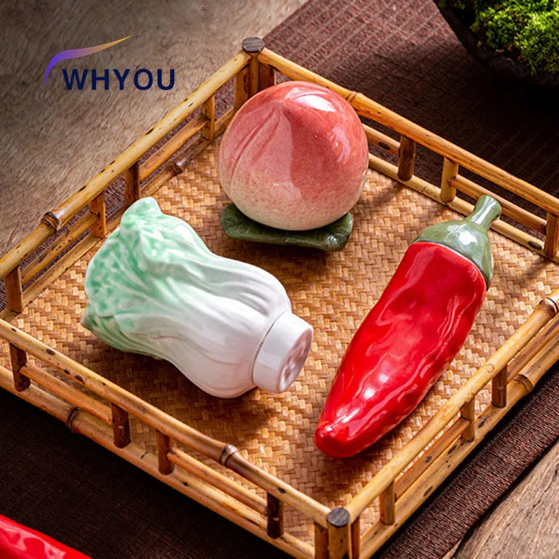 WHYOU Ceramic Peaches Vegetable Tea Caddies Containers Small Number Chili Sealed Jar Creative Home Ornaments Birthday Gift
WHYOU Ceramic Peaches Vegetable Tea Caddies Containers Small Number Chili Sealed Jar Creative Home Ornaments Birthday Gift