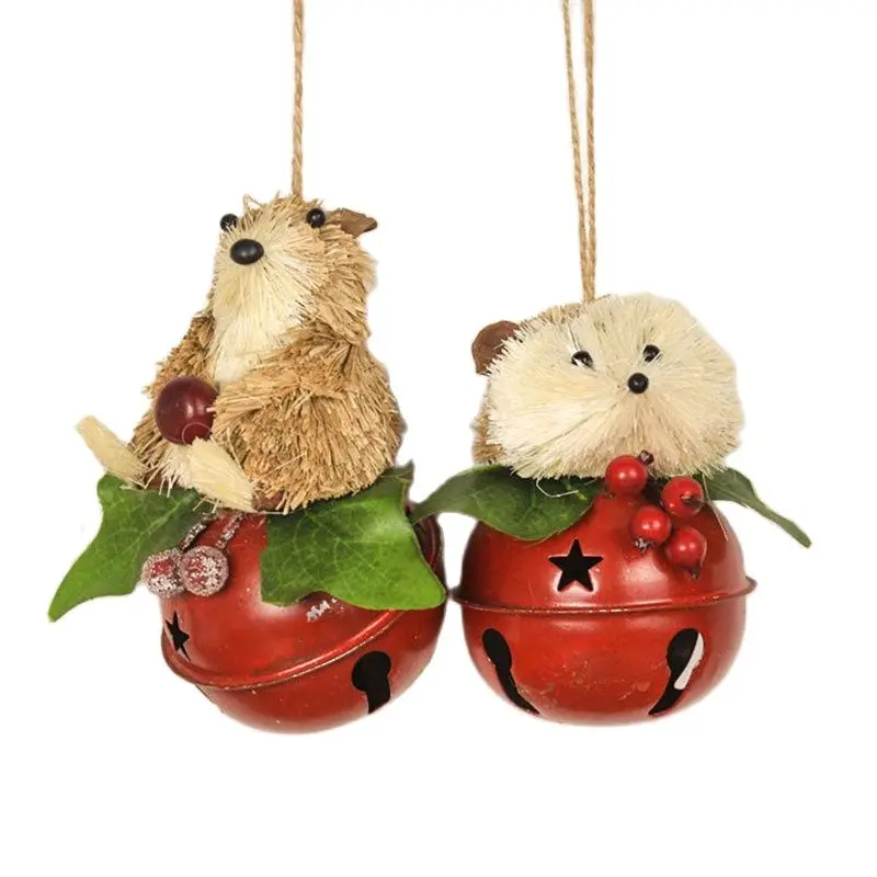 3 5 &quotколокольчики на рождественскую елку соломенный Медвежонок и ежик подвесные