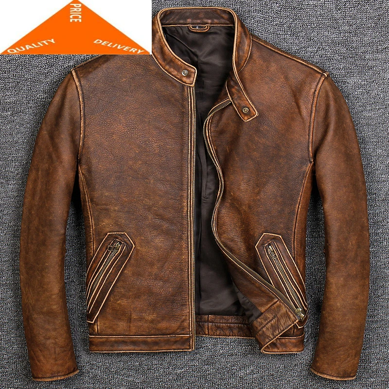 Men Coat 100% Real Autumn Winter Clothes 2021 Streetwear Genuine Cow Leather Jacket Mens Fit Moto Biker Coats 799
Men Coat 100% Real Autumn Winter Clothes 2021 Streetwear Genuine Cow Leather Jacket Mens Fit Moto Biker Coats 799