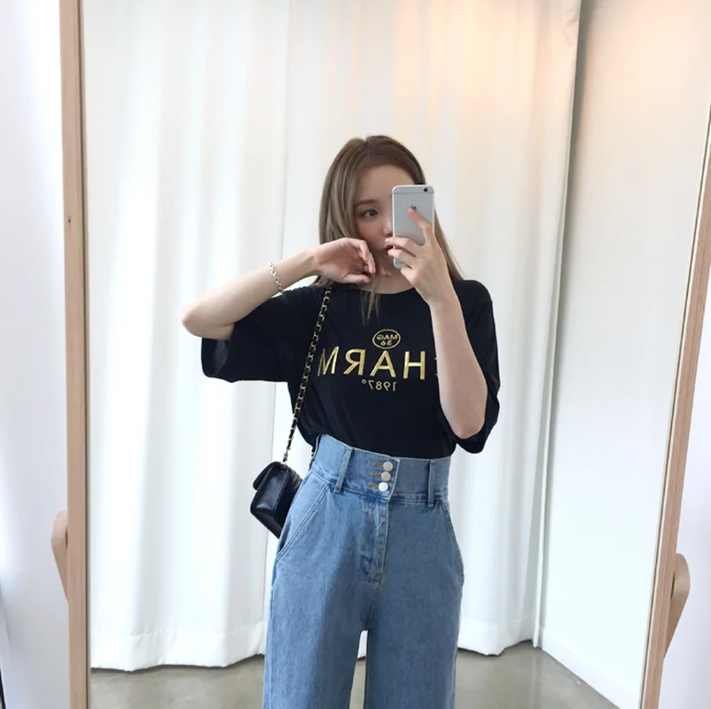 2021 Spring and Summer New Product Three-button High-waisted Straight-leg Jeans Solid Color Trousers with Thin Legs Pants
2021 Spring and Summer New Product Three-button High-waisted Straight-leg Jeans Solid Color Trousers with Thin Legs Pants