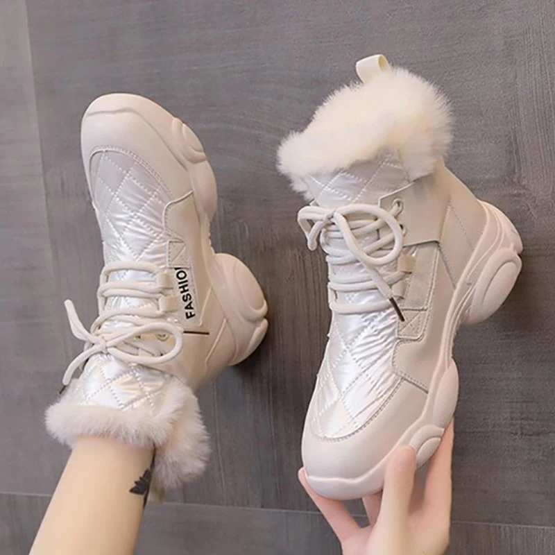 Ladies Casual Shoes Lace-up Fashion Sneakers Platform Snow Boots Winter Women Boots Thickened Warm Plush Women's Cotto Shoes New
Ladies Casual Shoes Lace-up Fashion Sneakers Platform Snow Boots Winter Women Boots Thickened Warm Plush Women's Cotto Shoes New
