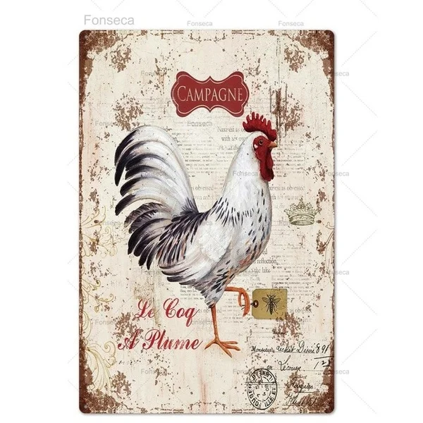 Chicken Tin Sign Vintage Metal Sign Plaque Metal Vintage Farmhouse Wall Decor Rooster Retro Metal Signs(20x30cm)
Chicken Tin Sign Vintage Metal Sign Plaque Metal Vintage Farmhouse Wall Decor Rooster Retro Metal Signs(20x30cm)