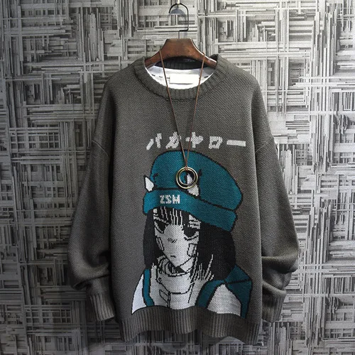 Couple Cartoon Print Sweater Japanese Knitting Pullovers Round Neck Loose Casual Lazy Autumn Winter Knitted Pullover Sweater
Couple Cartoon Print Sweater Japanese Knitting Pullovers Round Neck Loose Casual Lazy Autumn Winter Knitted Pullover Sweater