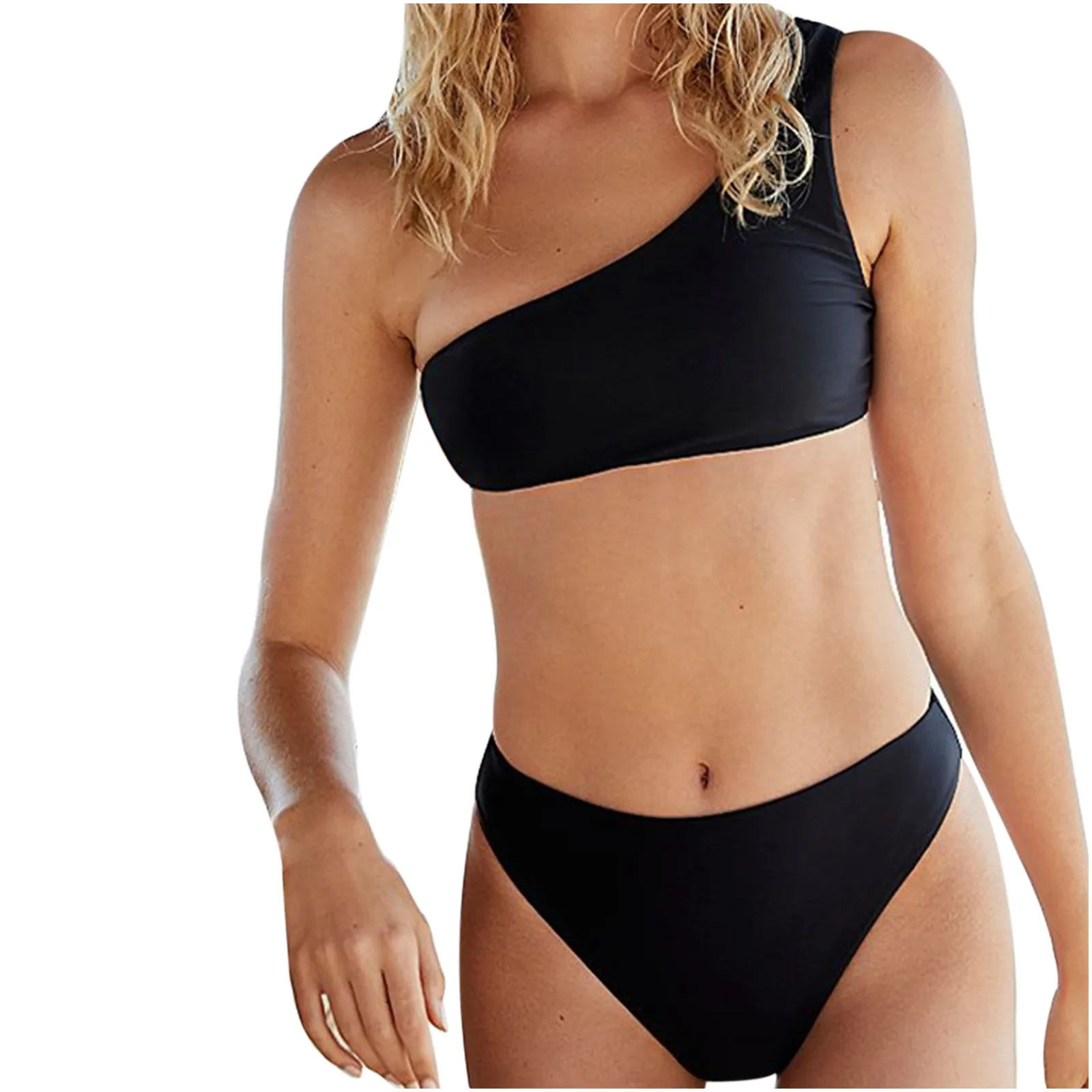 Women's Bikini High Waist Split Swimsuit High Waist Women's Solid Color Bikini Sexy One-shoulder Tie-back Swimsuit
Women's Bikini High Waist Split Swimsuit High Waist Women's Solid Color Bikini Sexy One-shoulder Tie-back Swimsuit