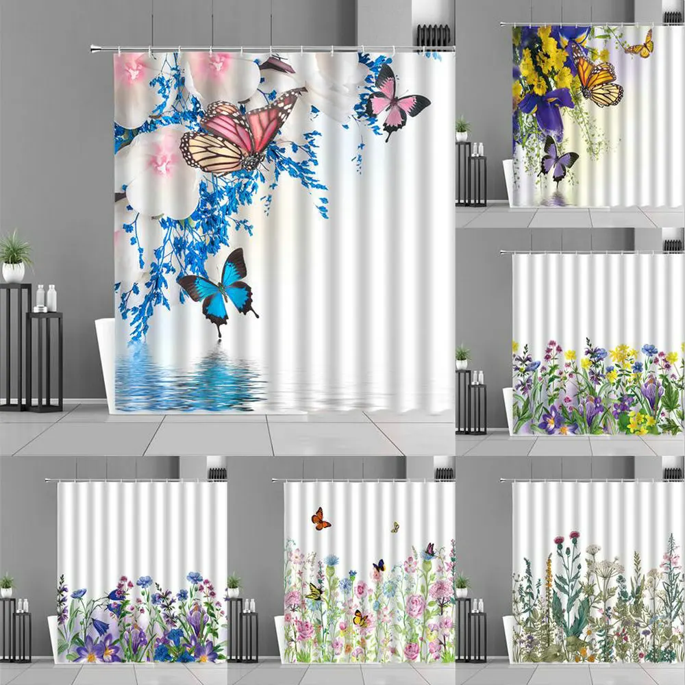 Шторы для душа с цветочными растениями, водонепроницаемые тканевые занавески для декорирования дома, ванной комнаты, в сельском стиле, с ба... 
Шторы для душа с цветочными растениями, водонепроницаемые тканевые занавески для декорирования дома, ванной комнаты, в сельском стиле, с ба...