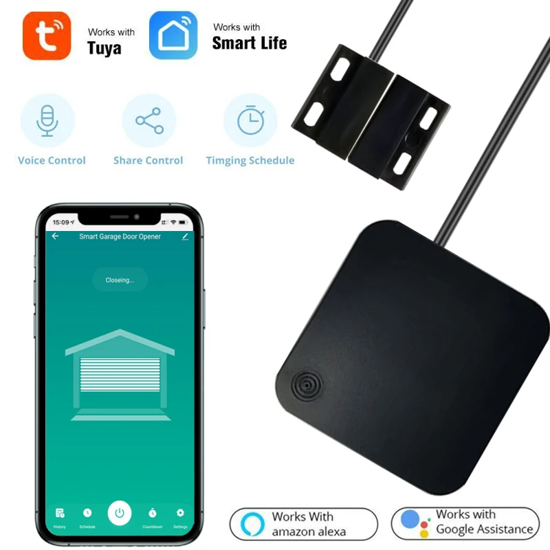 Wifi Tuya Garage Door Switch Intelligent Controller APP Voice Remote Conrtrol Wireless Connect Alarm Work With Alexa Google Home
Wifi Tuya Garage Door Switch Intelligent Controller APP Voice Remote Conrtrol Wireless Connect Alarm Work With Alexa Google Home
