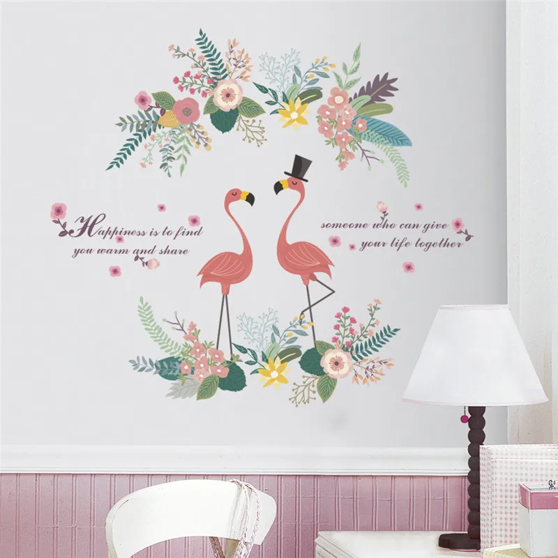 Couple Flamingo Birds Floral Vine Wall Stickers For Shop Bedroom Living Room Home Decoration Safari Mural Art Diy Pvc Decals
Couple Flamingo Birds Floral Vine Wall Stickers For Shop Bedroom Living Room Home Decoration Safari Mural Art Diy Pvc Decals