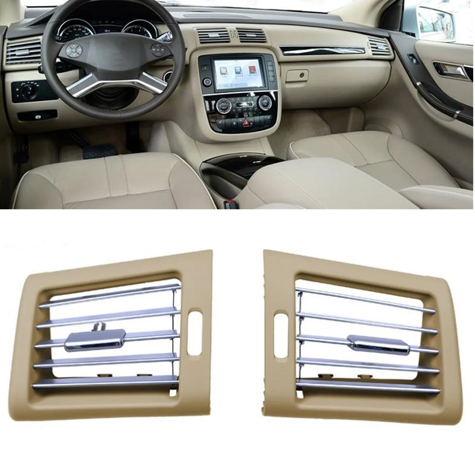 For Mercedes-Benz R Class R300 R350 Front Dashboard AC Air Outlet Vent Right/Left Beige Dash Board Side Panel Out Grill Grille
For Mercedes-Benz R Class R300 R350 Front Dashboard AC Air Outlet Vent Right/Left Beige Dash Board Side Panel Out Grill Grille
