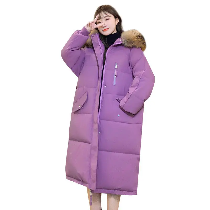 Long Down Cotton Coat Female Fashion Parkas Hooded Fur Collar Warm Winter Jacket Women Padded Thick Winter Coats Outerwear Q2927
Long Down Cotton Coat Female Fashion Parkas Hooded Fur Collar Warm Winter Jacket Women Padded Thick Winter Coats Outerwear Q2927