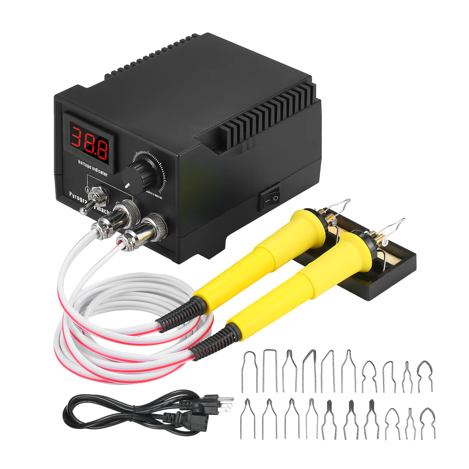 16PCS 60W Electric Soldering Iron Woodburner Wood Burning Tool Kit Adjustable 800℃ Woodburning Pyrography Pen Machine Set
16PCS 60W Electric Soldering Iron Woodburner Wood Burning Tool Kit Adjustable 800℃ Woodburning Pyrography Pen Machine Set