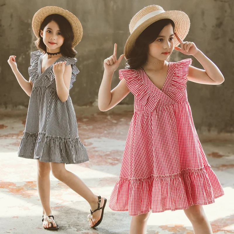 Fashion Baby Girls Dresses 2021 Summer New Children's Clothing Girls Plaid V-neck Ruffles Princess Dress
Fashion Baby Girls Dresses 2021 Summer New Children's Clothing Girls Plaid V-neck Ruffles Princess Dress