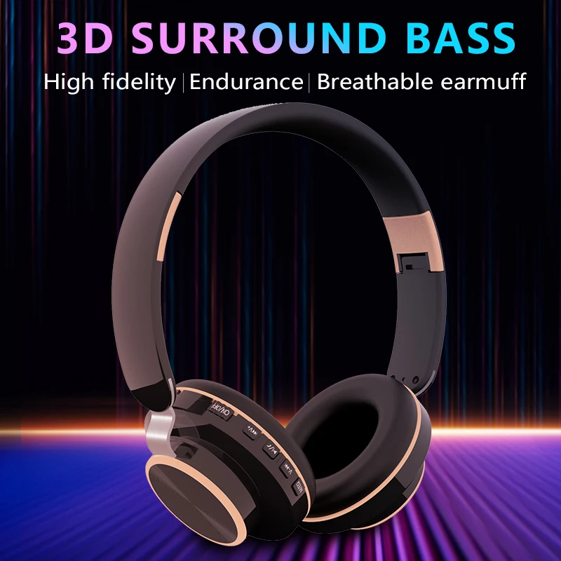 

5.0 Wireless Bluetooth Headset Foldable Telescopic Computer Game Gll-Inclusive Subwoofer Stereo Card Sports Computer Headset
