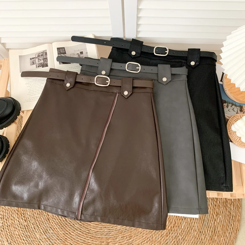2021 Autumn And Winter New Korean Style Zipper Design Pu Leather High Waist Slimming Skirt Short Skirt Leather Skirt Women
2021 Autumn And Winter New Korean Style Zipper Design Pu Leather High Waist Slimming Skirt Short Skirt Leather Skirt Women