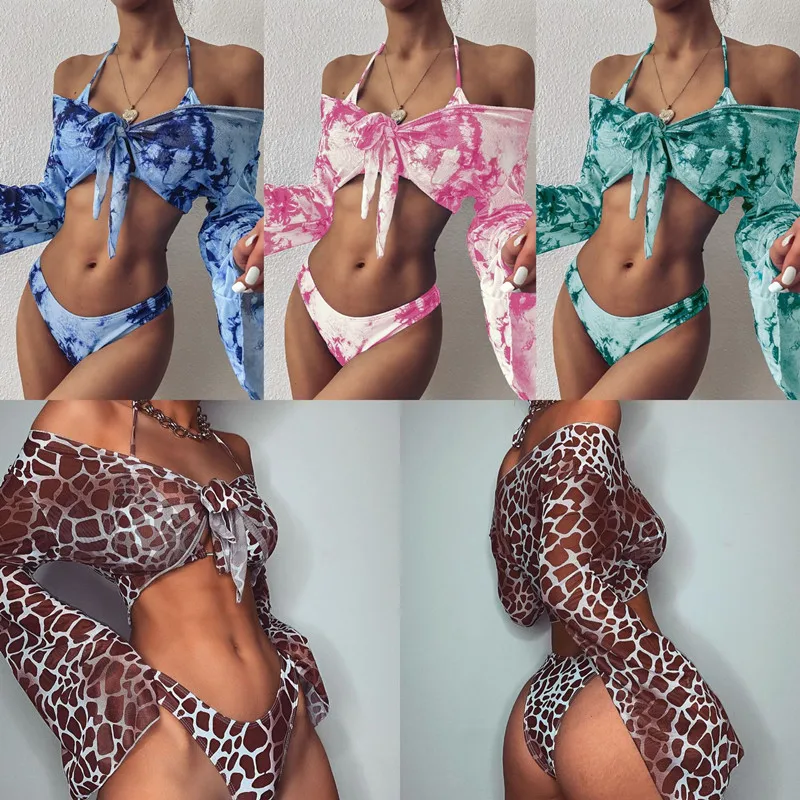 Sexy Swimwear Women Three-piece Suit Feminine Bikinis Thong Leopard Pattern Tie Dye Push Up Beachwear Sale Free shipping Brazil
Sexy Swimwear Women Three-piece Suit Feminine Bikinis Thong Leopard Pattern Tie Dye Push Up Beachwear Sale Free shipping Brazil