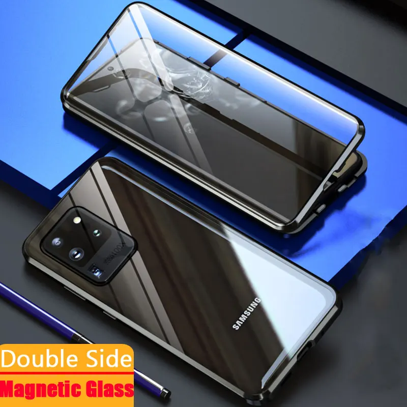 Magnetic Adsorption Double Side Tempered Glass Case for Samsung Galaxy S20 Plus S20 Ultra A51 A71 Metal Bumper Cover Phone Cases
Magnetic Adsorption Double Side Tempered Glass Case for Samsung Galaxy S20 Plus S20 Ultra A51 A71 Metal Bumper Cover Phone Cases