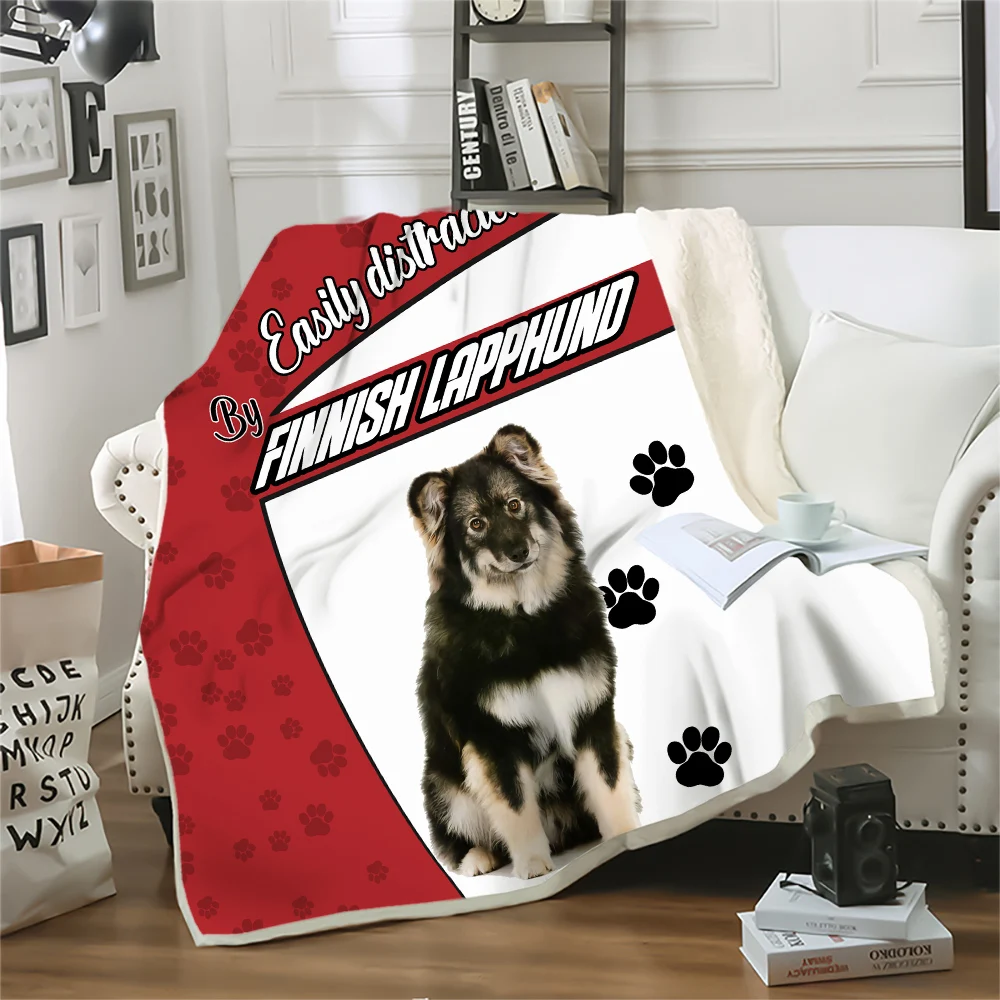 

CLOOCL Animal Blankets 3D Graphic Shepherd Malinois Double Layer Blanket Pets Printed Keep Warm Plush Quilts Blankets for Beds