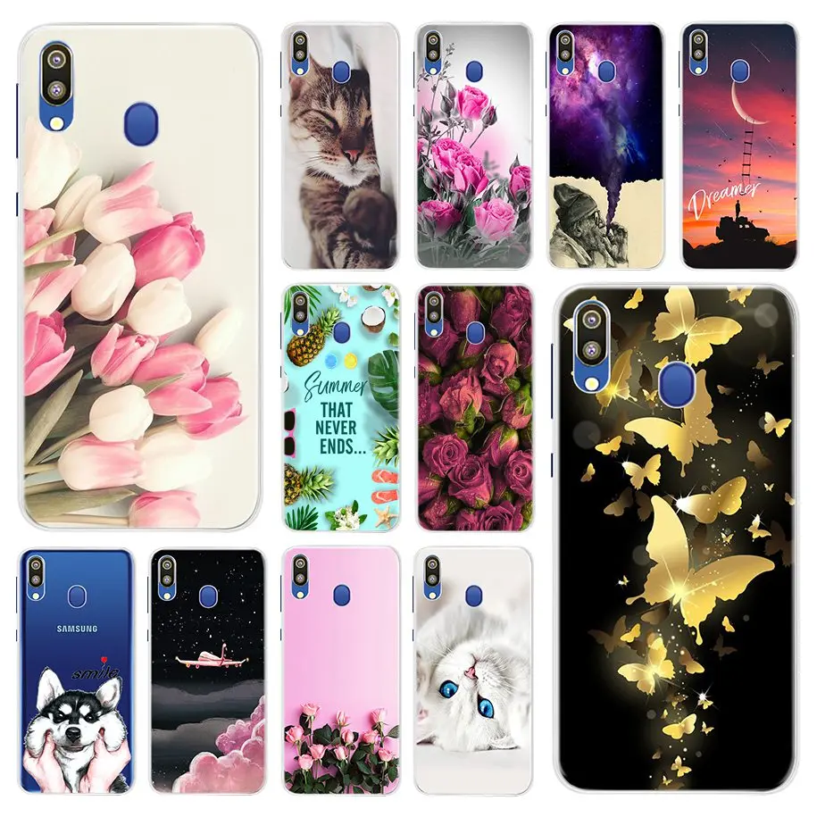 Мягкий силиконовый чехол с цветами для Samsung Galaxy M30 M20 M10 телефона A10 A20 A20e A30 A40 A50 A60 A70