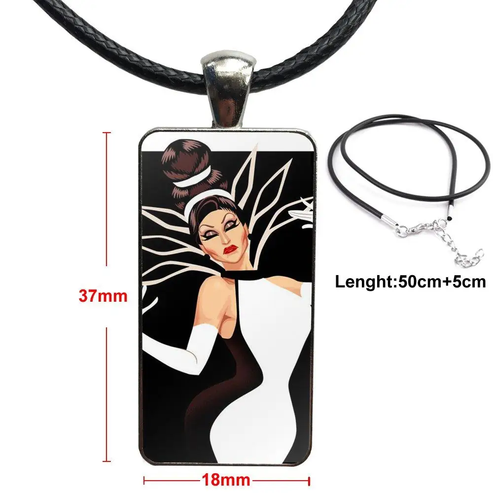 Alaska Drag Fan Art Necklace With Steel Plated Glass Cabochon Choker Long Pendant Rectangle Necklace For Women Party Gift
Alaska Drag Fan Art Necklace With Steel Plated Glass Cabochon Choker Long Pendant Rectangle Necklace For Women Party Gift