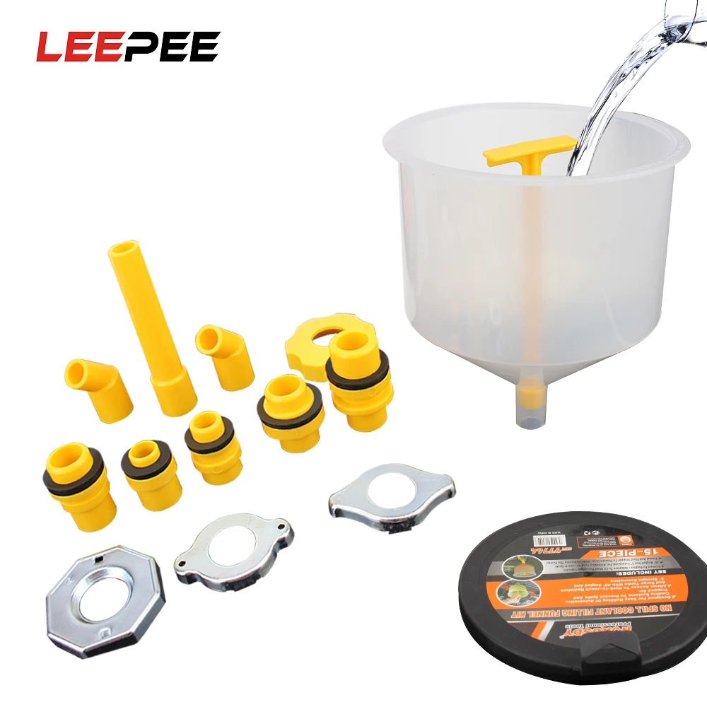 15Pcs/Set Fit Universal Vehicles Plastic Filling Funnel Spout Pour Oil Tool Spill Proof Coolant Filling Kit Car Accessories
15Pcs/Set Fit Universal Vehicles Plastic Filling Funnel Spout Pour Oil Tool Spill Proof Coolant Filling Kit Car Accessories