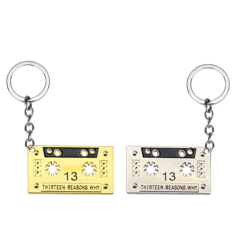 THIRTEEN REASONS WHY AUDIO TAPE keychain CASSETTE 13 REASONS WHY HANNAH BAKER keyring Vintage Gold Silver color gift Wholesale
THIRTEEN REASONS WHY AUDIO TAPE keychain CASSETTE 13 REASONS WHY HANNAH BAKER keyring Vintage Gold Silver color gift Wholesale