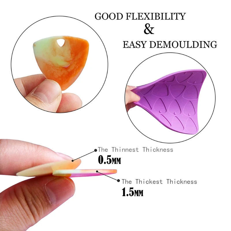 2 Pcs Universal Guitar Picks Epoxy Resin Molds Guitar Plectrums Silicone Mould DIY Crafts Guitar Thumb Finger Picks Tool
2 Pcs Universal Guitar Picks Epoxy Resin Molds Guitar Plectrums Silicone Mould DIY Crafts Guitar Thumb Finger Picks Tool