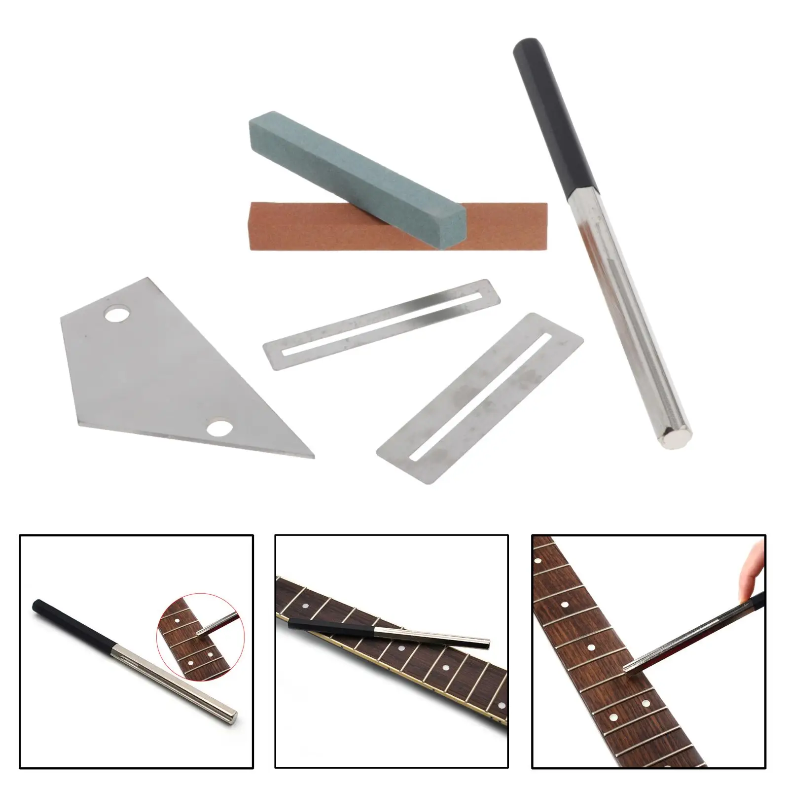 6Pcs Steel Guitar Fret Repairing Tool Set Care & Cleaning Polish File Protector Guitar Frets Nuts Polished File Grinding Repair
6Pcs Steel Guitar Fret Repairing Tool Set Care & Cleaning Polish File Protector Guitar Frets Nuts Polished File Grinding Repair