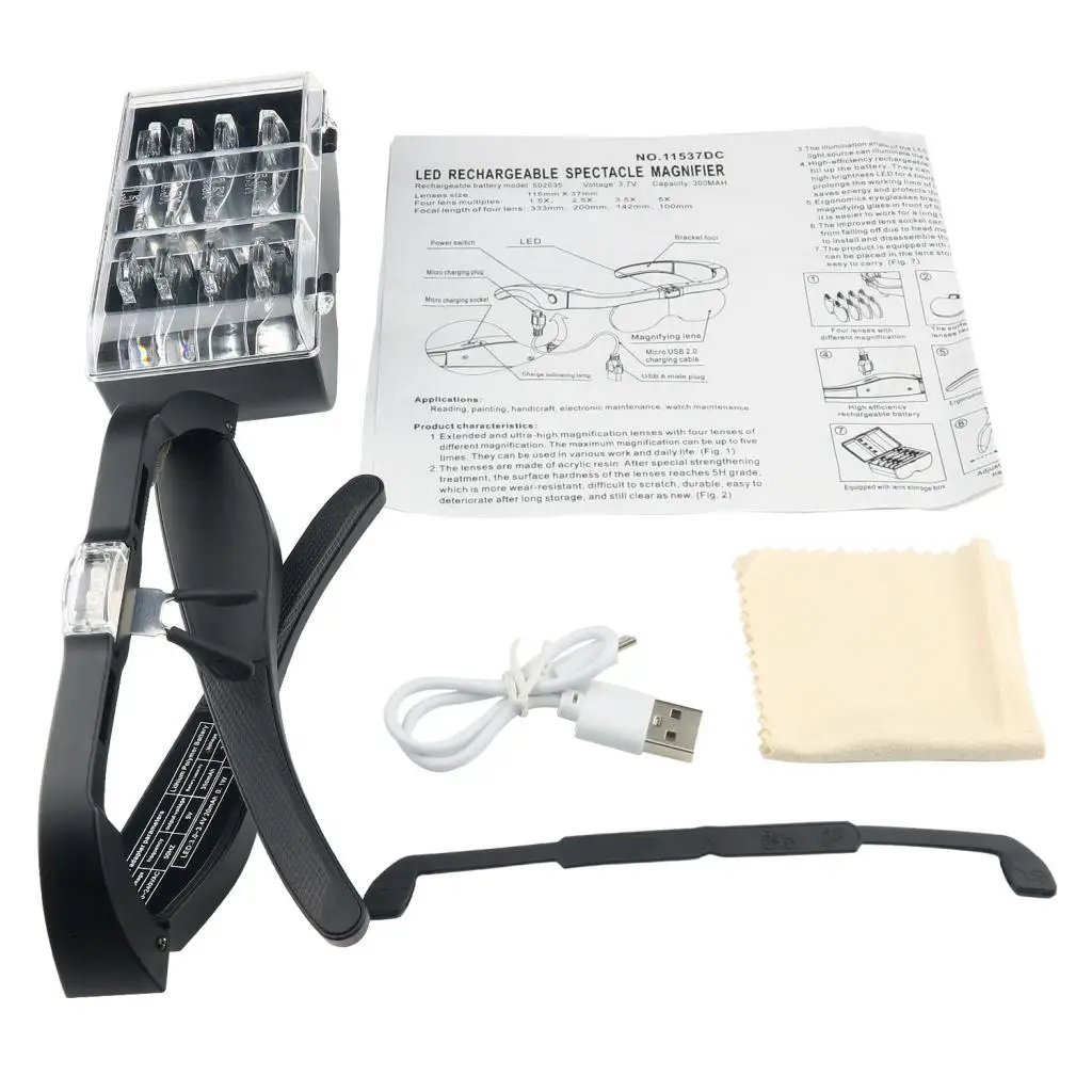Head Magnifier Glasses USB Charging Magnifier Eyeglasses Magnifying 1.5X 2.5X 3.5X 5X for Reading and Hobby
Head Magnifier Glasses USB Charging Magnifier Eyeglasses Magnifying 1.5X 2.5X 3.5X 5X for Reading and Hobby