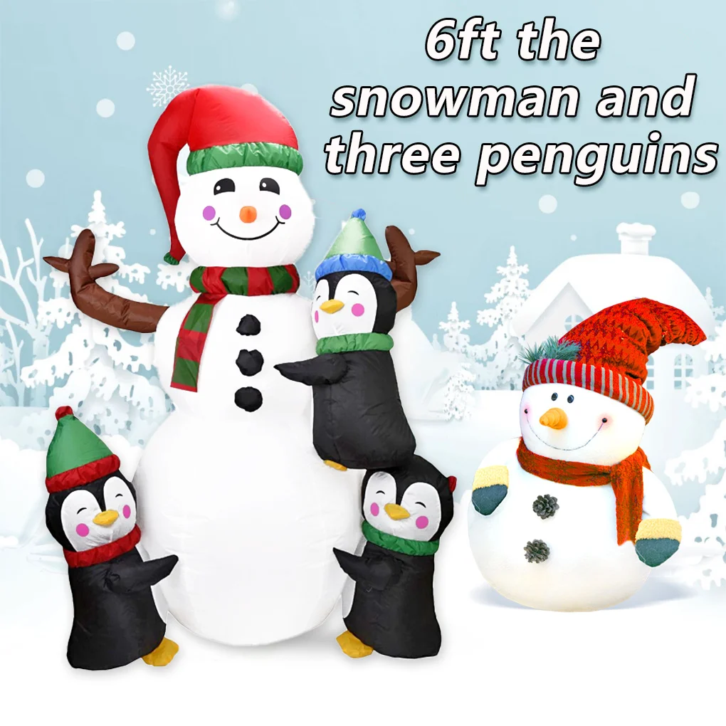 6ft Christmas Inflatable Snowman and Penguins with Colorful Led Lights Blow up Outdoor Yard Garden Decoration Kids Toys
6ft Christmas Inflatable Snowman and Penguins with Colorful Led Lights Blow up Outdoor Yard Garden Decoration Kids Toys