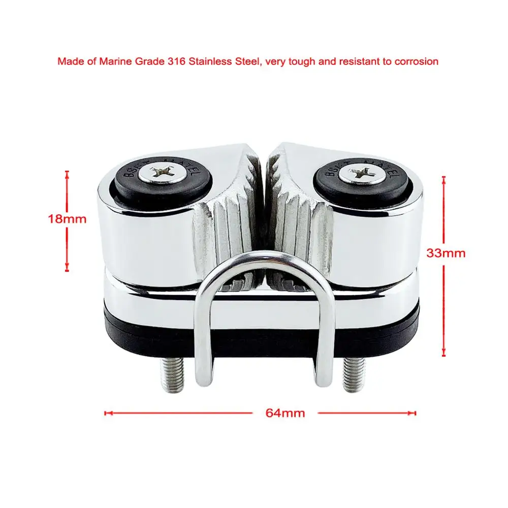 316 Stainless Steel Boat Fast Entry Cam Cleat With Leading Rings Ball Bearings Rope Clamp Pilates Equipment Kayak Marine Yacht
316 Stainless Steel Boat Fast Entry Cam Cleat With Leading Rings Ball Bearings Rope Clamp Pilates Equipment Kayak Marine Yacht