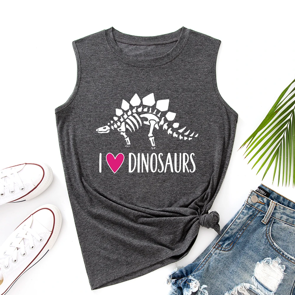 Майка женская с динозаврами и животными, жилет, Повседневная рубашка без рукавов, одежда для фитнеса, лето 
Майка женская с динозаврами и животными, жилет, Повседневная рубашка без рукавов, одежда для фитнеса, лето