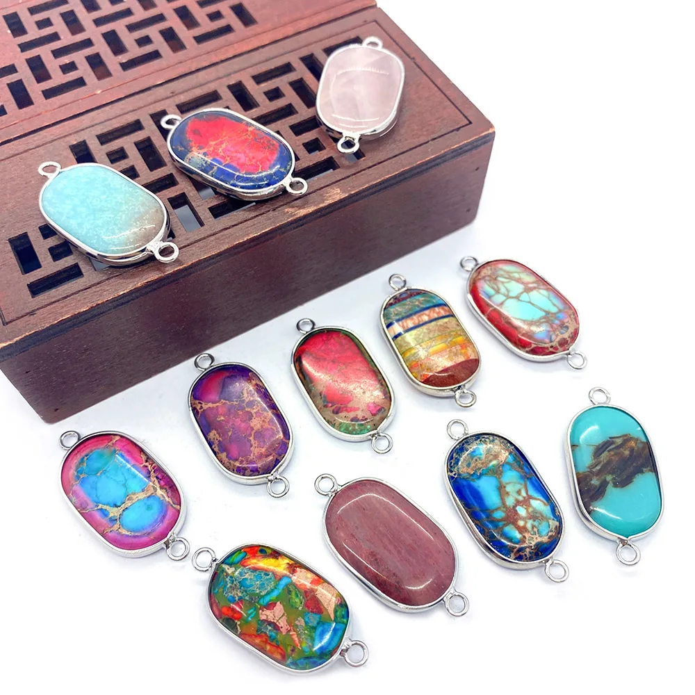 1pcNatural Stone Pendant Turquoise Double Ring Connector Stitch Charms for Jewelry Making Oval Necklace Pendant DIY Accessories
1pcNatural Stone Pendant Turquoise Double Ring Connector Stitch Charms for Jewelry Making Oval Necklace Pendant DIY Accessories