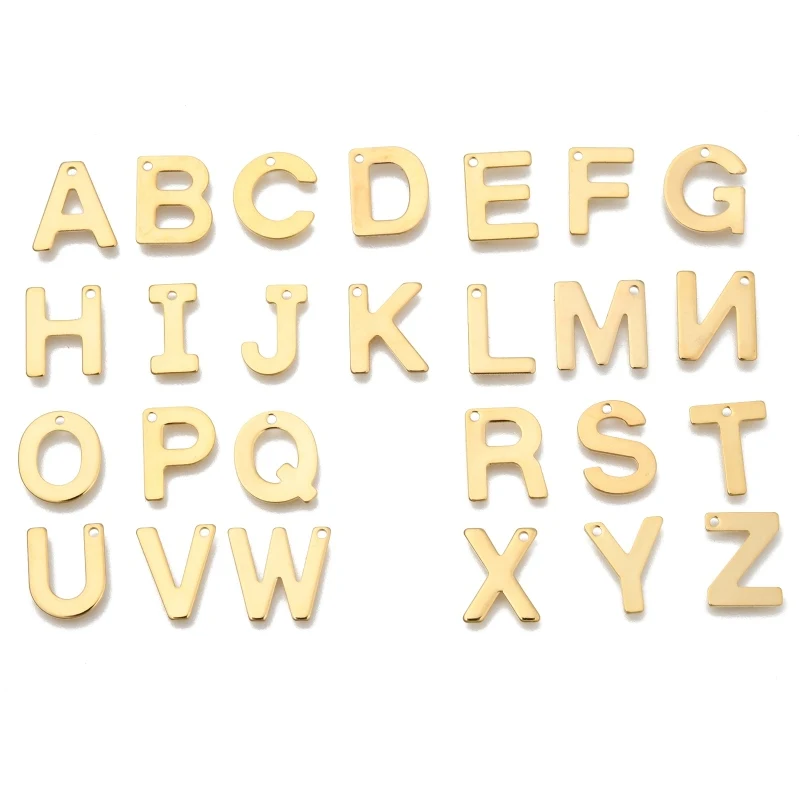 100pcs/lot Small 304 Stainless Steel Alphabet Charms Pendants English Letters Golden Color for Bracelet Necklace Jewelry Making
100pcs/lot Small 304 Stainless Steel Alphabet Charms Pendants English Letters Golden Color for Bracelet Necklace Jewelry Making