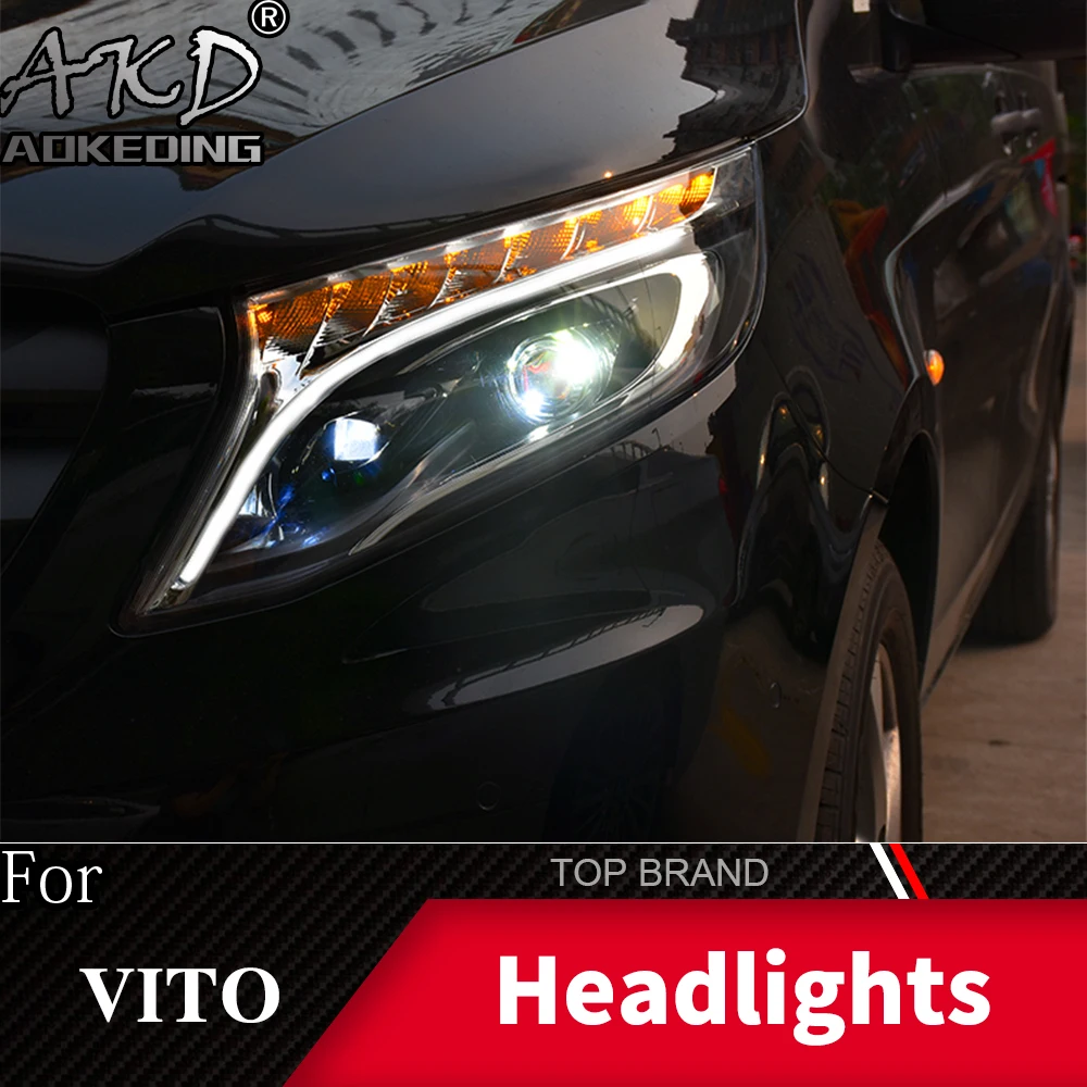 

Head Lamp For Benz VITO 2013-2019 Headlights Fog Lights Daytime Running Lights DRL H7 LED Bi Xenon Bulb Car Accessories