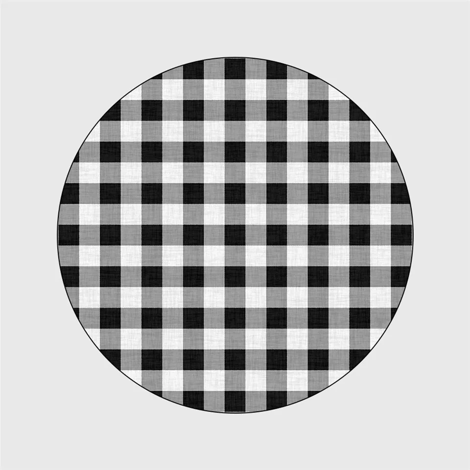 Nordic Geometric Round Floor Carpet Black White Plaid Living Room Decoration Simple Bedside Carpet Computer Chair Mat
Nordic Geometric Round Floor Carpet Black White Plaid Living Room Decoration Simple Bedside Carpet Computer Chair Mat