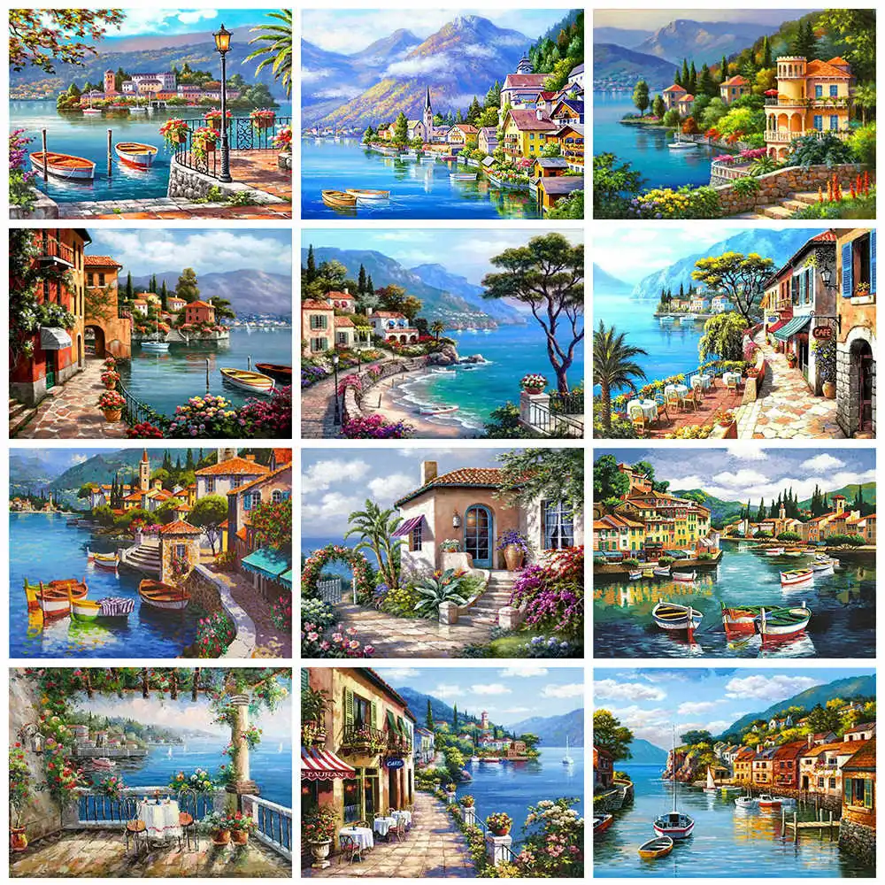 5D Round Full Diamond Painting Town Cross Stitch Mosaic Diamond Embroidery Seaside Landscape Full Square Rhinestones Home Decor
5D Round Full Diamond Painting Town Cross Stitch Mosaic Diamond Embroidery Seaside Landscape Full Square Rhinestones Home Decor