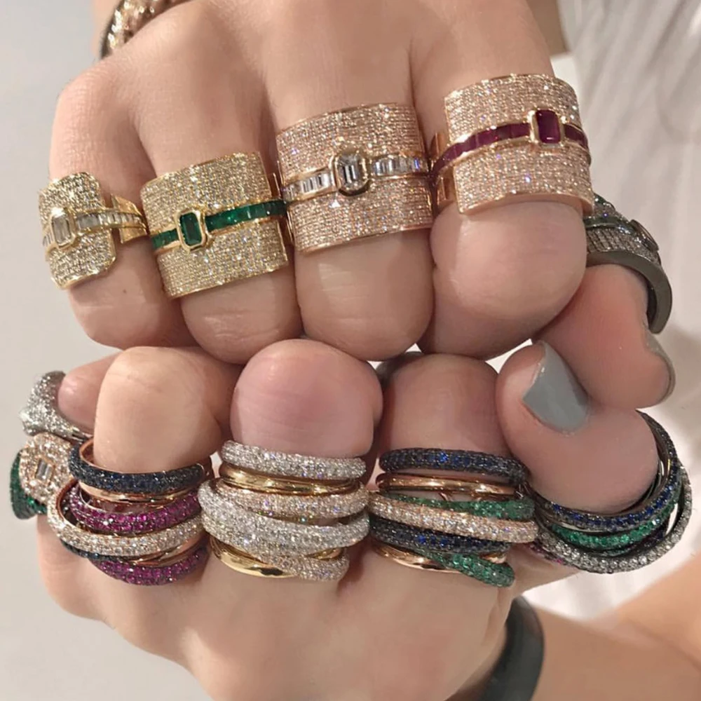 Blachette Design Luxury Statement Stackable Mix Ring For Women Wedding Cubic Zircon Engagement Dubai Punk Bridal Top Finger Ring
Blachette Design Luxury Statement Stackable Mix Ring For Women Wedding Cubic Zircon Engagement Dubai Punk Bridal Top Finger Ring