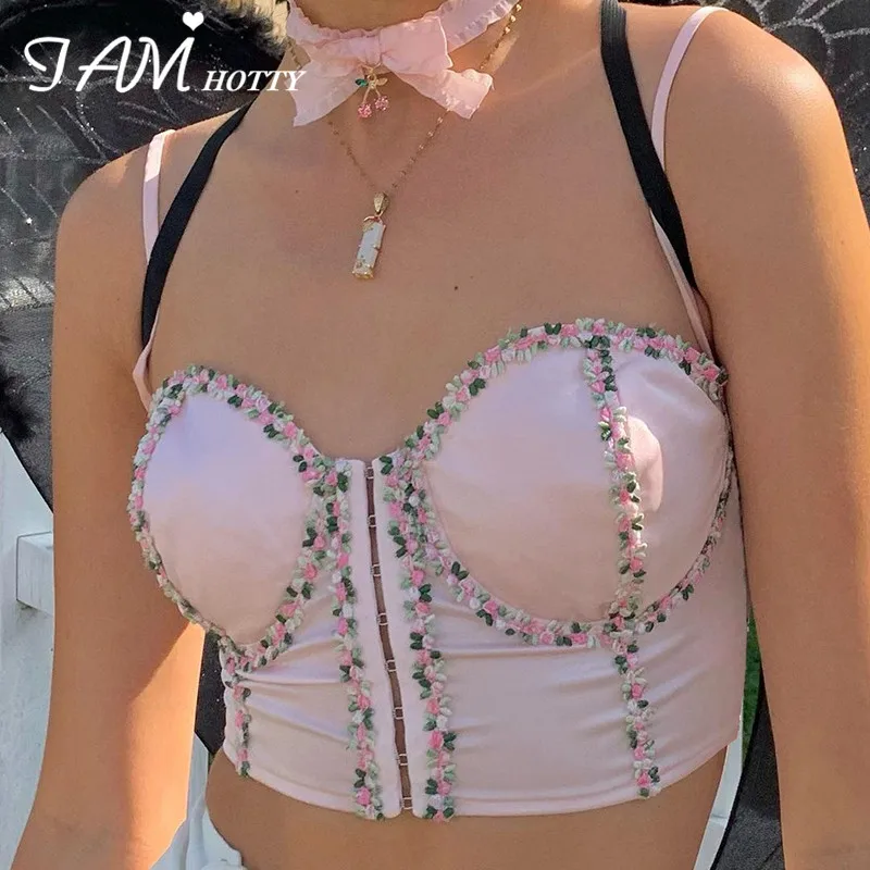 IAMHOTTY Y2K Floral Patches Pink Corset Women Satin Kawaii Milkmaid Crop Top Party Night Sleeveless Tops Aesthetic Camisoles 90s
IAMHOTTY Y2K Floral Patches Pink Corset Women Satin Kawaii Milkmaid Crop Top Party Night Sleeveless Tops Aesthetic Camisoles 90s