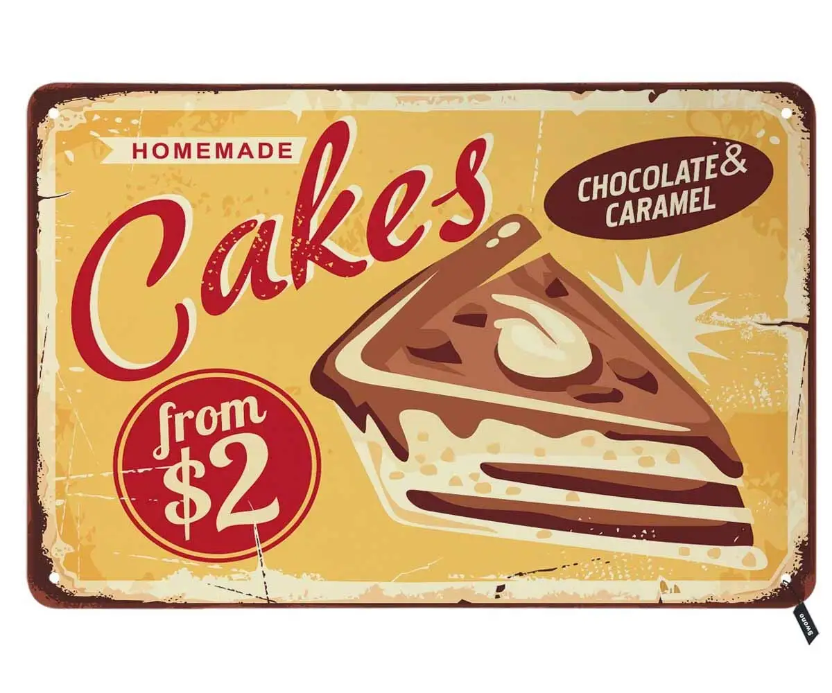 Homemade Cakes Tin Signs,Chocolate and Caramel Sweets and Desserts Vintage Metal Tin Sign for Men Women,Wall Decor for
Homemade Cakes Tin Signs,Chocolate and Caramel Sweets and Desserts Vintage Metal Tin Sign for Men Women,Wall Decor for