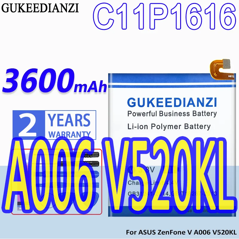 Аккумулятор GUKEEDIANZI большой емкости C11P1616 3600 мАч для ASUS ZenFone V A006 V520KL
Аккумулятор GUKEEDIANZI большой емкости C11P1616 3600 мАч для ASUS ZenFone V A006 V520KL