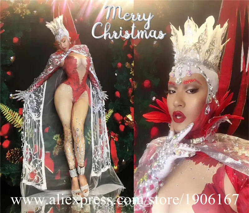 

New Design Red Sexy Lady Christams Stage Performance Party Dress Men Suit Outfits Catwalk Show Ballroom DS DJ Costume Clothes