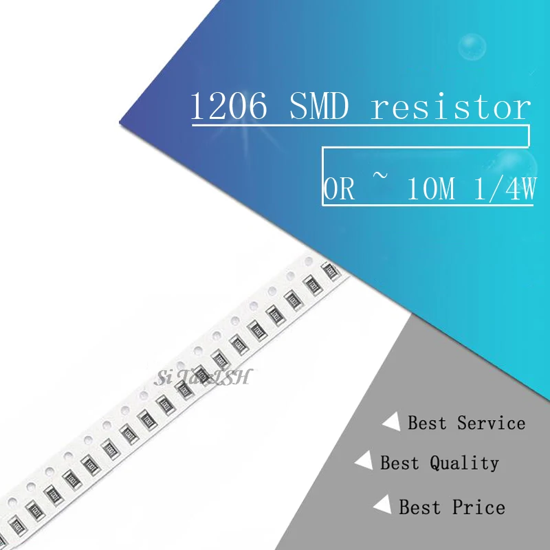 100 шт. SMD резистор 1206 0R ~ 10M 1/4W 0 1 10 150 220 330 Ом 1K 2 K 10K 100K 1R 10R 100R 150R 220R 330R|Резисторы| |