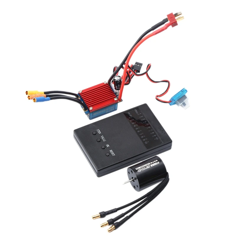 RC 2430 Motor 4P Sensorless Brushless Motor 25A Brushless ESC with Programming Card for 1/16 1/18 RC Car Truck
RC 2430 Motor 4P Sensorless Brushless Motor 25A Brushless ESC with Programming Card for 1/16 1/18 RC Car Truck