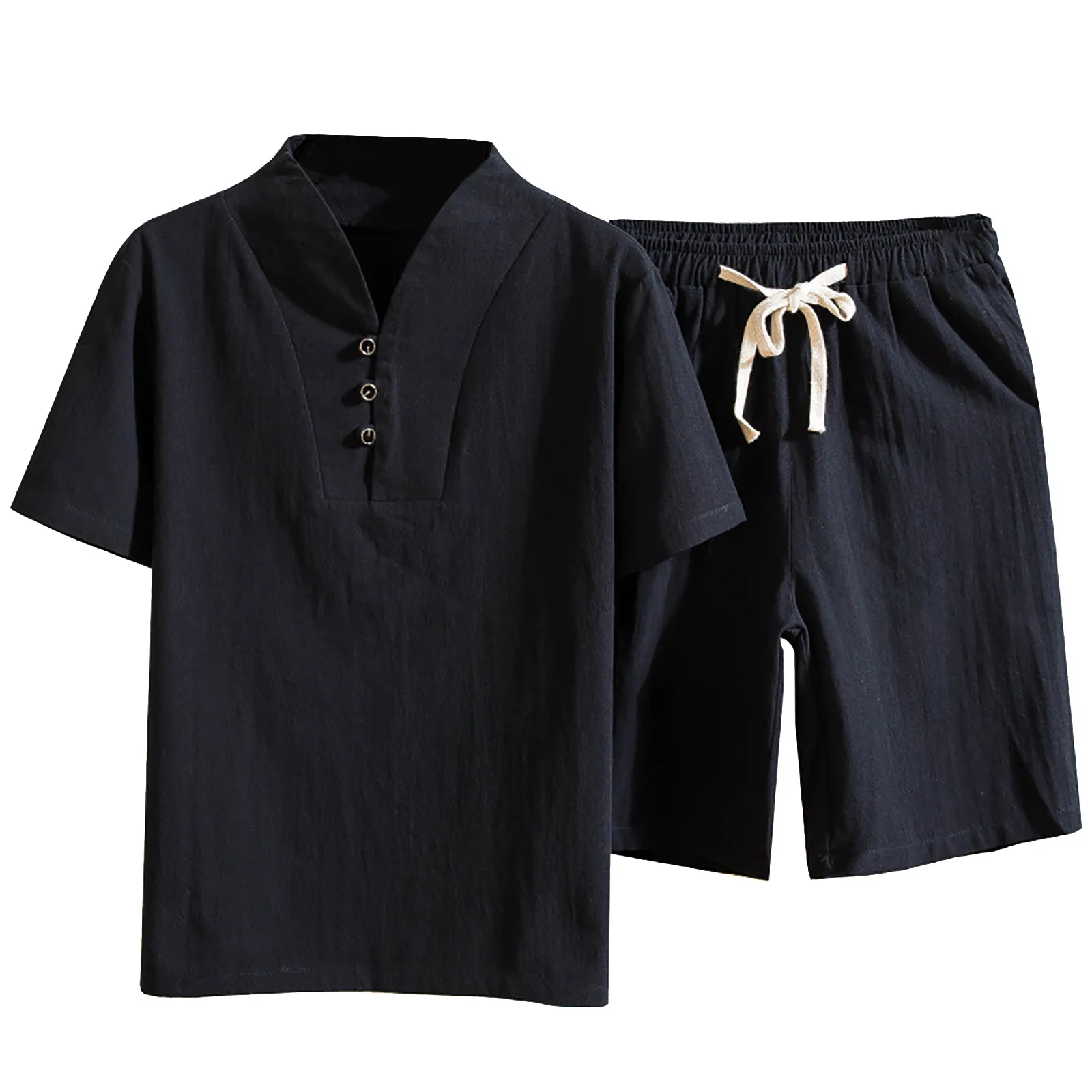 Summer Mens Cotton Linen Sets Solid Color Short-Sleeved Shirt & Beach Shorts Quick Dry Oversized Casual Loose Street Clothing A5
Summer Mens Cotton Linen Sets Solid Color Short-Sleeved Shirt & Beach Shorts Quick Dry Oversized Casual Loose Street Clothing A5