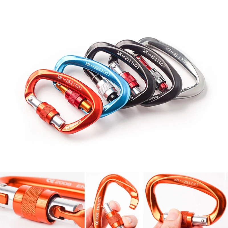25kN Carabiner Buckle Aluminum Alloy Hook Climbing Camping Outdoor Survival Tool High Quality 
25kN Carabiner Buckle Aluminum Alloy Hook Climbing Camping Outdoor Survival Tool High Quality