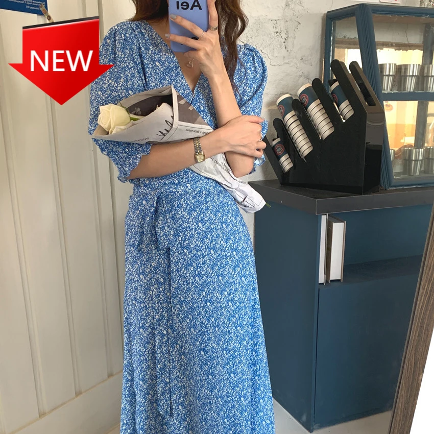 New Long Dresses 2021 Blue Sexy Prom Casual V-Neck Printed Florals Vestidos Femme Lace-Up Thin Streetwear All Match
New Long Dresses 2021 Blue Sexy Prom Casual V-Neck Printed Florals Vestidos Femme Lace-Up Thin Streetwear All Match