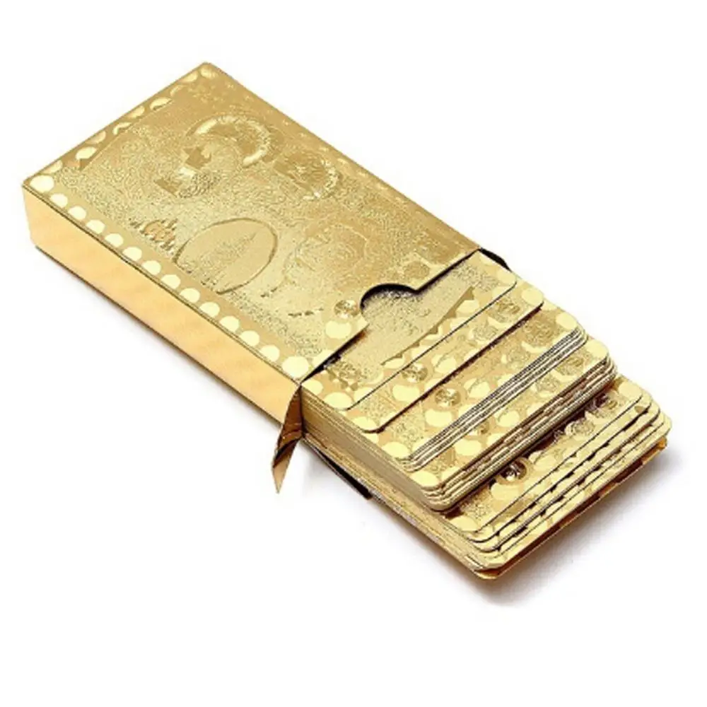 HOT Fashion Waterproof Gold Color Poker Cards Marvellous Luxury Foil Plated Plaid Playing Cards Deck Magic Card Party Games
HOT Fashion Waterproof Gold Color Poker Cards Marvellous Luxury Foil Plated Plaid Playing Cards Deck Magic Card Party Games