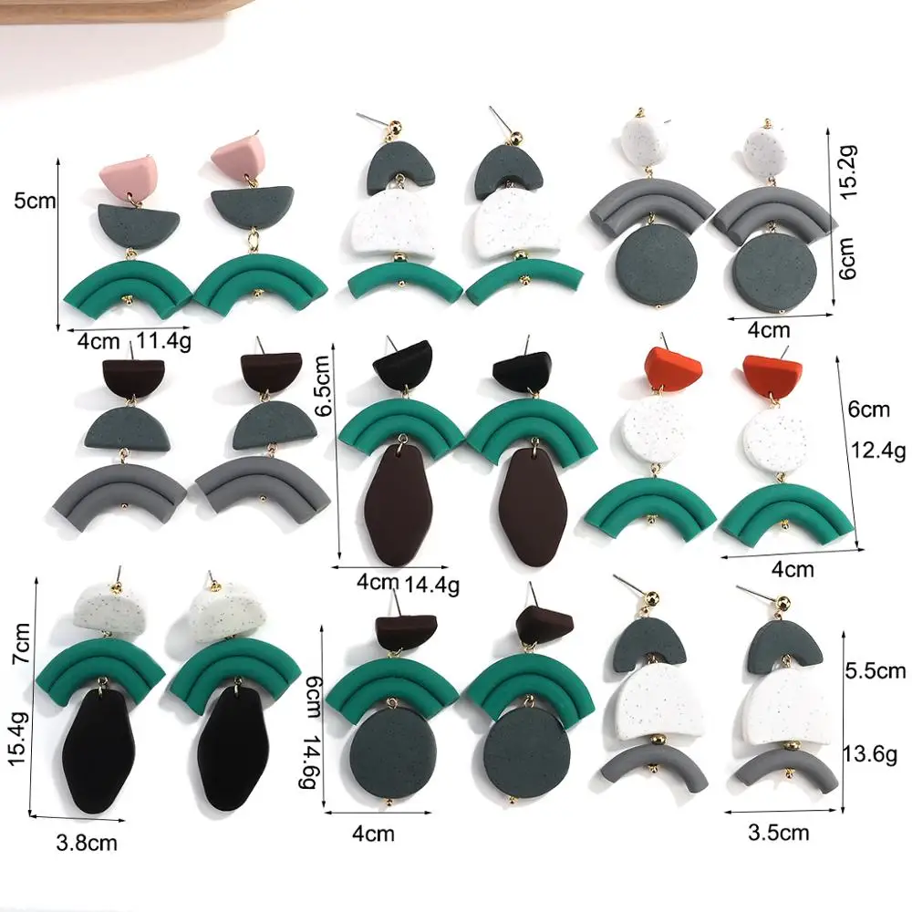 AMORCOME Mixed Style Geometric Irregular Clay Earrings for Women Female Hit Color Statement Earrings Brincos Gift 2020 Jewelry
AMORCOME Mixed Style Geometric Irregular Clay Earrings for Women Female Hit Color Statement Earrings Brincos Gift 2020 Jewelry