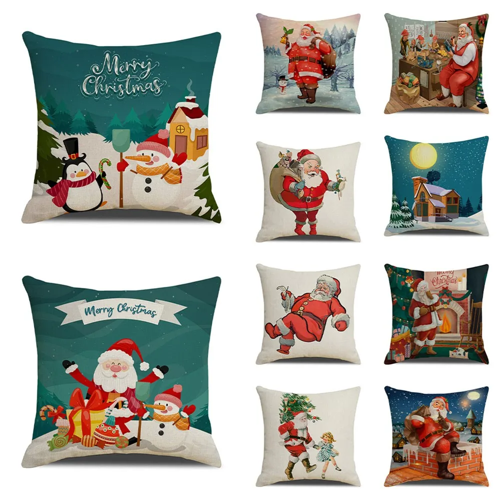 Cartoon Santa Reindeer Snowman Cotton Linen Pillowcase Christmas Home Decor Office Sofa Car Cushion Cover Xmas Pillow Case 45cm
Cartoon Santa Reindeer Snowman Cotton Linen Pillowcase Christmas Home Decor Office Sofa Car Cushion Cover Xmas Pillow Case 45cm