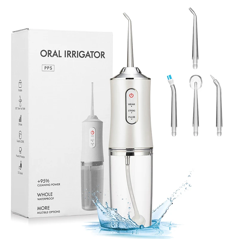 Oral Irrigator Portable 3 Modes USB Rechargeable Water Flosser Dental Water Jet Waterproof Irrigator Dental Teeth Cleaner+4 Jet
Oral Irrigator Portable 3 Modes USB Rechargeable Water Flosser Dental Water Jet Waterproof Irrigator Dental Teeth Cleaner+4 Jet